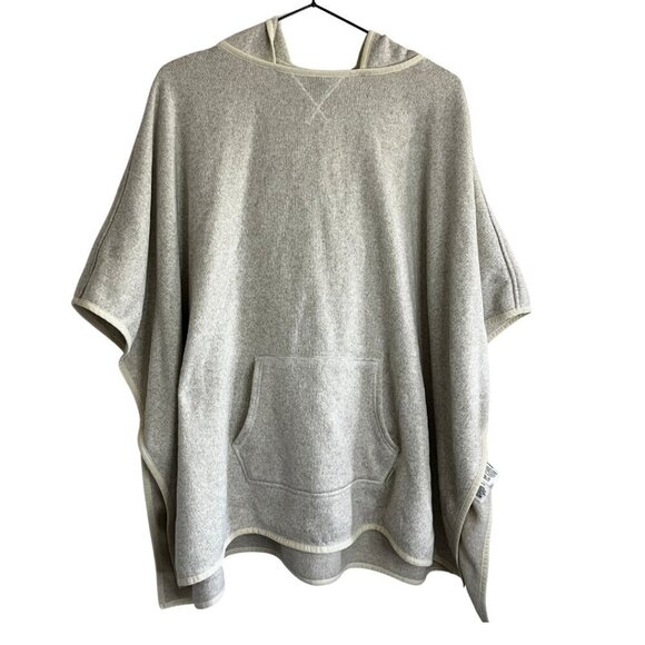 Eddie Bauer Light Tan Knit Relaxed Hooded Poncho Sweater - Picture 1 of 8